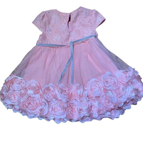 Little Lass Adorable Pink Floral Fancy Dress size 24 Months - Picture 9 of 12